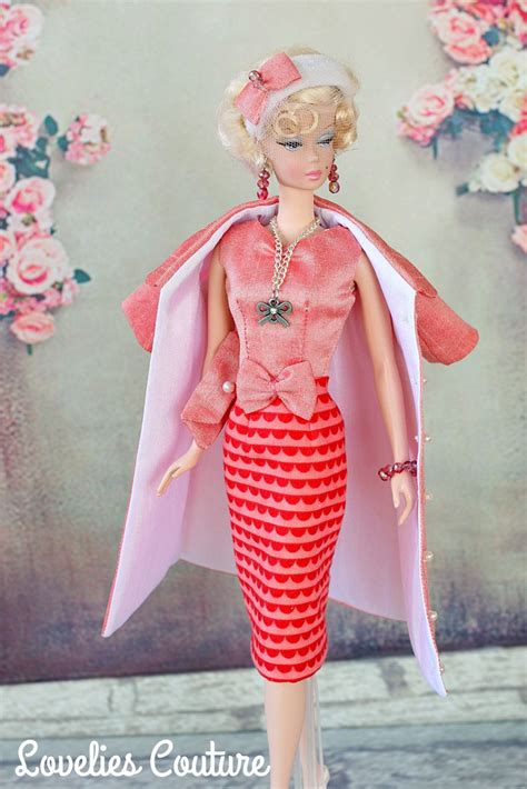 Ooak Silkstone Vintage Barbie Fashion Couture Dress Barbie Doll Barbie Pink Dress Barbie Fashion