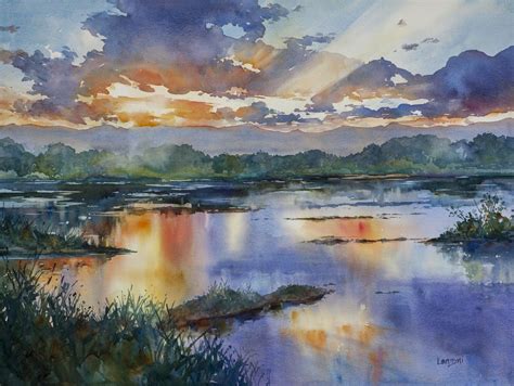 Studio Landscapes Kathleen Lanzoni Watercolor Ocean Watercolor
