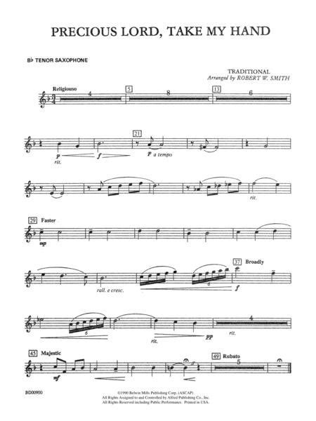 Precious Lord Take My Hand B Flat Tenor Saxophone By Digital Sheet Music For Part Download