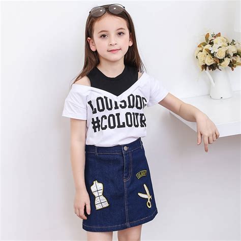 Summer Girls Skirts And Tops Fashion Girls Clothes Set Cotton T Shirts