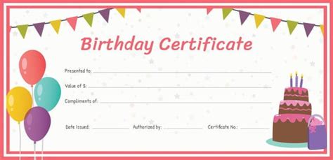 20 Birthday T Certificate Templates Free Sample Example Format