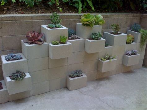 Cinder Block Garden: Potted's cinder block planter wall
