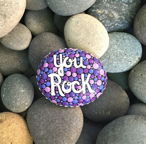 Hand Painted Rock You Rock Painted Rocks Painted Stones Etsy