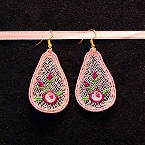 Fsl Floral Earrings 2inch 10 Machine Embroidery Designs Etsy Australia