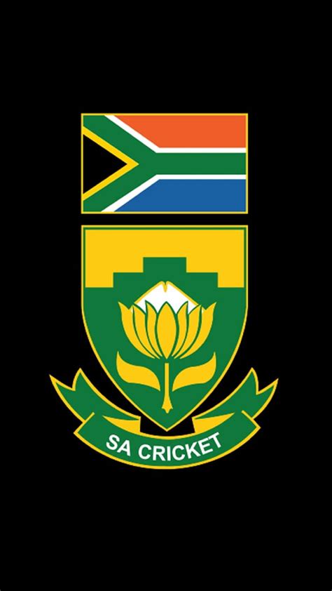 Download South Africa Cricket Logo In Black Wallpaper