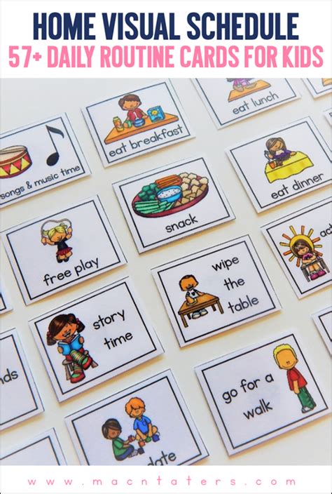 Printable Visual Daily Routine Preschool Daycare Schedule In English
