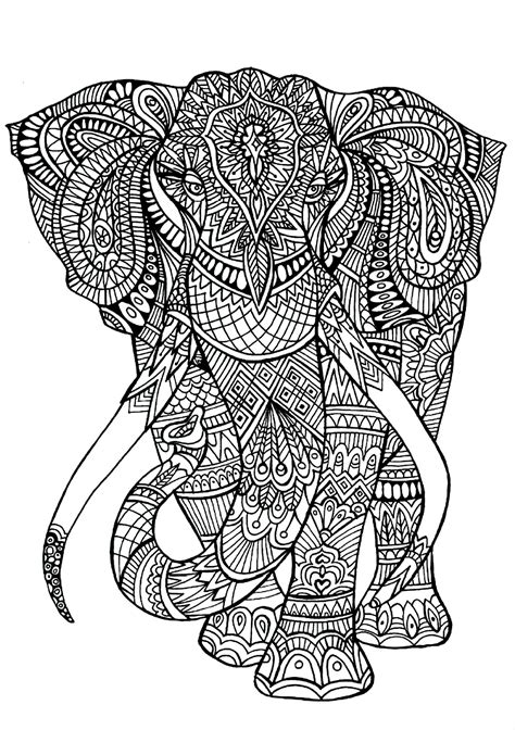 Here you'll find coloring pages of different breed dogs. Elephant patterns | Animals - Coloring pages for adults | JustColor