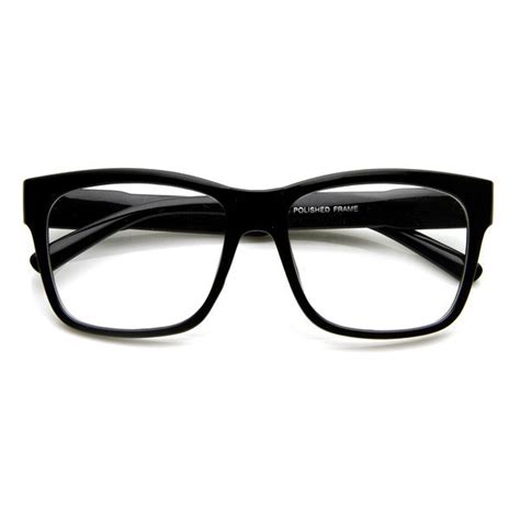 Large Retro Clear Lens Nerd Hipster Wayfarer Glasses 8789 Polyvore