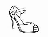 Coloring Heel Slingback Shoes Makeup Coloringcrew Handbag Shoe Heels Getcolorings sketch template