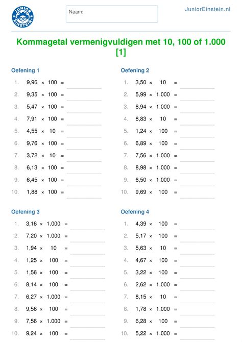 Werkblad Kommagetallen Afronden Groep Wiskunde Werkbladen Werkbladen