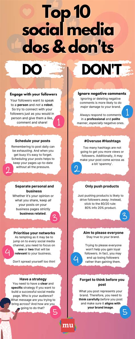 Top Dos And Donts For Social Media Infographic