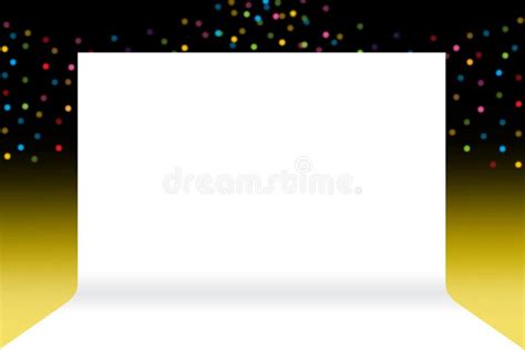Banner Stage Backdrop Stage White Paper Blank On Luxury Bokeh Stock