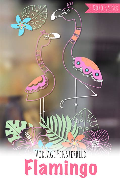 Gratis malbilder, ausmalbilder und window color vorlagen mit vielen neuen motiven zum kostenlosen herrunterladen für kinder und erwachsene. Freebie: Vorlage für ein Fensterbild mit Flamingo - Doro ...