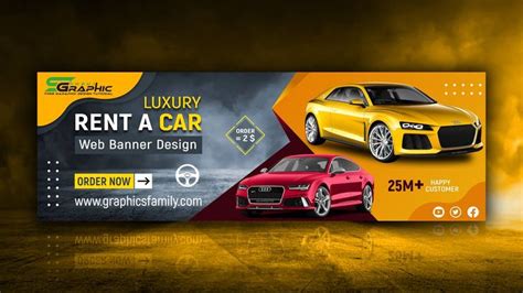 An Advertisement For A Car Dealership With The Image Of A Yellow And