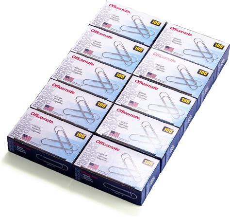 Officemate Giant Paper Clips Pack Of 10 Boxes Of 100