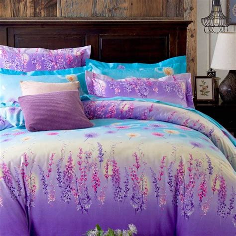 See what makes purple's patented mattress material so unique. Aqua and Purple Ombre Colored Forest Scene Full, Queen ...
