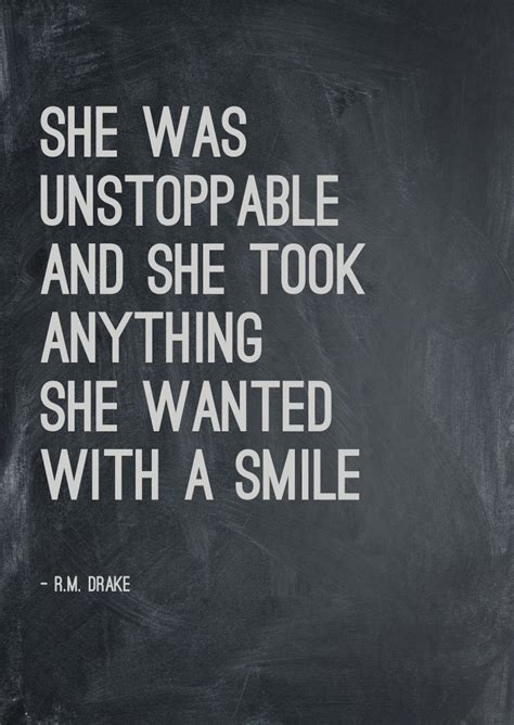 She Was Unstoppable Rm Drake Quote Modern Wall Art Modern Etsy