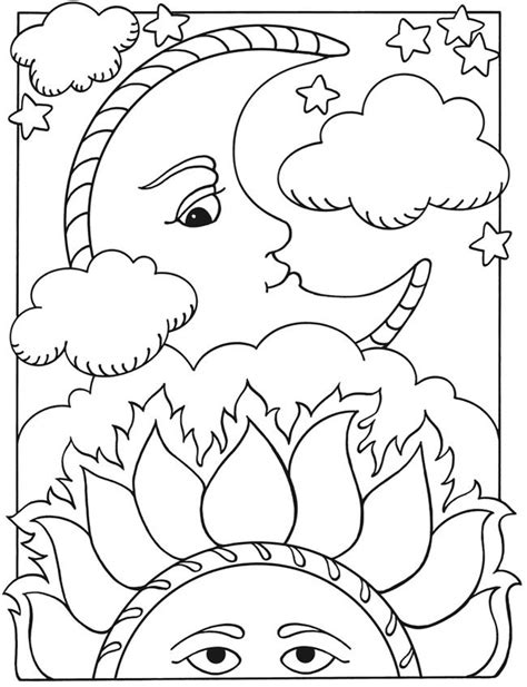 Lots of free coloring pages and original craft projects, crochet and knitting patterns, printable boxes, cards, and recipes. Welcome to Dover Publications | Moon coloring pages, Star ...