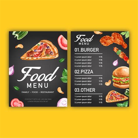 Minimalist and modern price list and. Fast food restaurant menu design. Frame border background ...