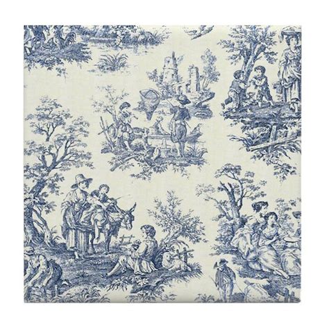 Blue And White Toile Tile Coaster By Lmhouck Cafepress