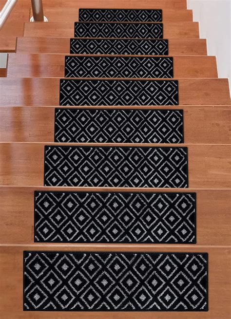 Beverly Rug Indoor Non Slip Carpet Stair Treads W Installed Tape 9x28