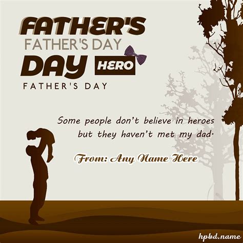 Free Happy Fathers Day Quotes Card With Name Edit