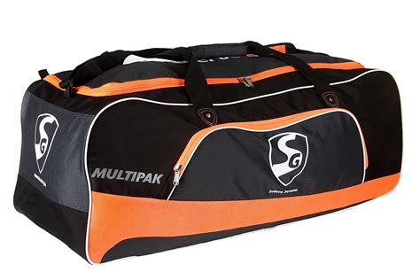 Sg Multipak Cricket Kit Bag Large Orangeblack Cricket Bowling
