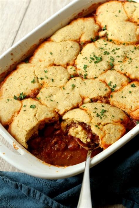 2 photos of leftover mashed potato cornbread. Leftover Chili Cornbread Casserole & More ways to use up leftover chili - Chocolate With Grace