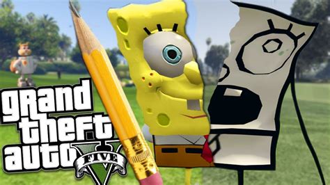 Spongebob Becomes Doodlebob Mod Gta 5 Mods Gameplay Youtube