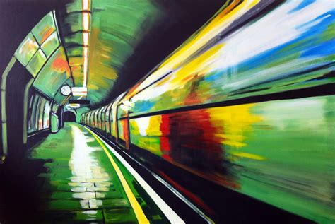 Painting Of The London Underground By Angela Wakefield
