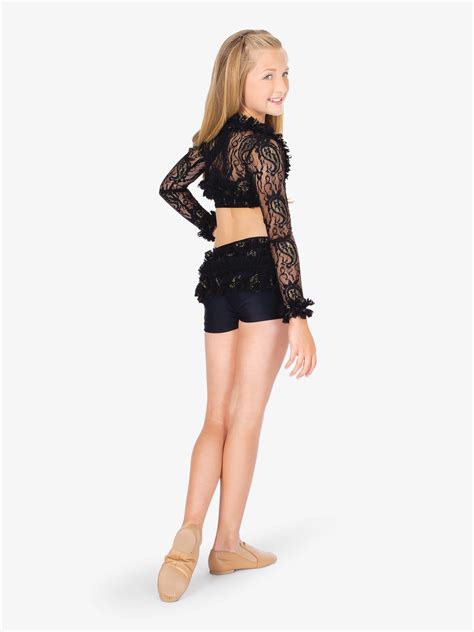 Sale Girls Lace Ruffle Dance Shorts Natalie N8684cx