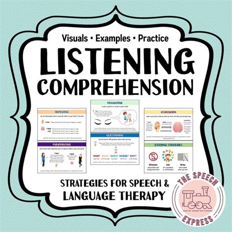 Listening Comprehension Strategies And Task Cards — The Speech Express