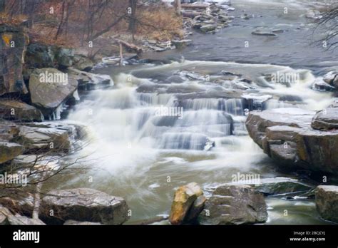 Berea Falls In Winter Ohio Stock Photo Alamy