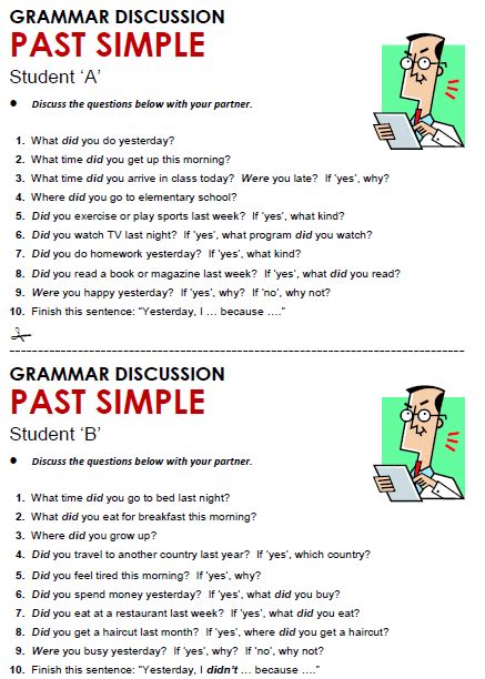 Past Simple Speaking Activities English English Conversation