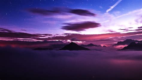 Download Wallpaper 1920x1080 Mountains Peaks Clouds