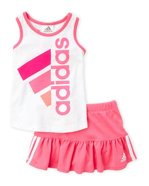 Adidas Toddler Girls 2 Piece Tennis Skort Set Kids Tennis Clothes