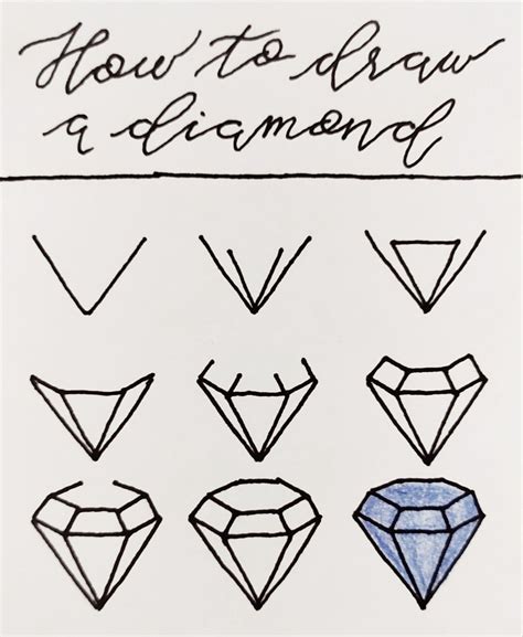 How To Draw A Diamond Easy Step By Step At Drawing Tutorials