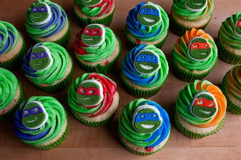 Teenage Mutant Ninja Turtles Cupcakes With Sprinkles On Top