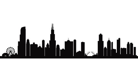 Chicago Skyline Silhouette Clip Art Library