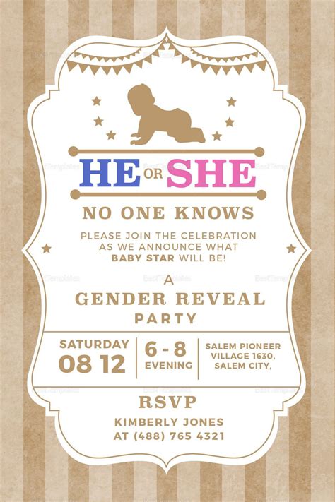 Blank Gender Reveal Invitations