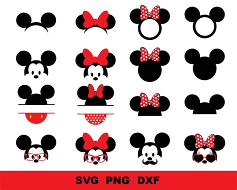 Mickey Ears Svg Png Dxf Minnie Head Monogram Svg Files For Etsy