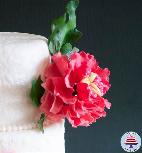 Gum Paste Open Peony Veena S Art Of Cakes Flower Tutorial Cake Decorating Tutorials Gum Paste