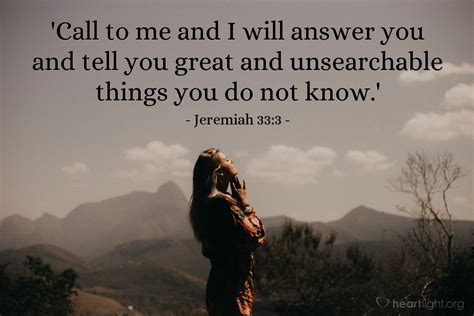 Jeremiah 333 Illustrated Call To Me And I Will Answer You And