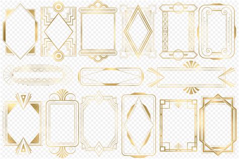 Gold Art Deco Frames By Digital Curio Thehungryjpeg