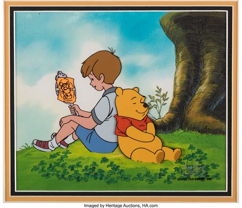 Winnie The Pooh Christopher Robin Original Production Cel And Original Background Set Up Lupon