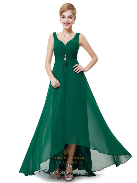 Discover our collection of bridesmaid dresses in short and long lengths, from embellished to strapless styles. Emerald Green V Neck Chiffon Bridesmaid Dresses With ...