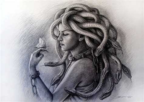 Dibujo de mujer con serpientes Arte de medusas Cómo dibujar cosas Diseño de tatuaje de medusa