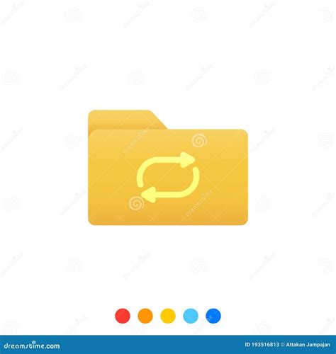 Flat Folder Design Element With A Loop Symbolfolder Iconvector And
