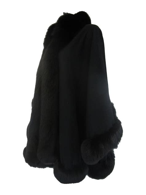 1960s Alixandre Black Fox Fur Cape Mrs Couture