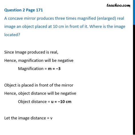 Class 10 A Concave Mirror Produces Three Times Magnified Real Image